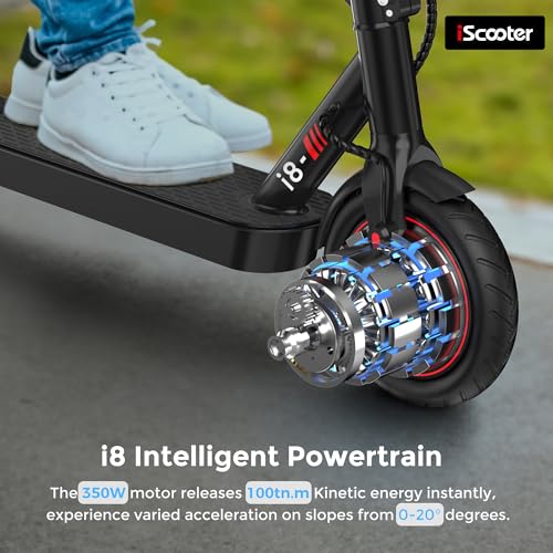 iScooter Electric Scooter for Adults, 18/12 Miles Long Range,22/19/18 Mph Top Speed, Commuting Electric Scooter with Cruise Control, Double Braking Systems Escooter for Adults and Teens