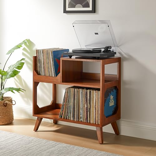 Crosley Furniture Asheville Medium Record Storage Console, Walnut