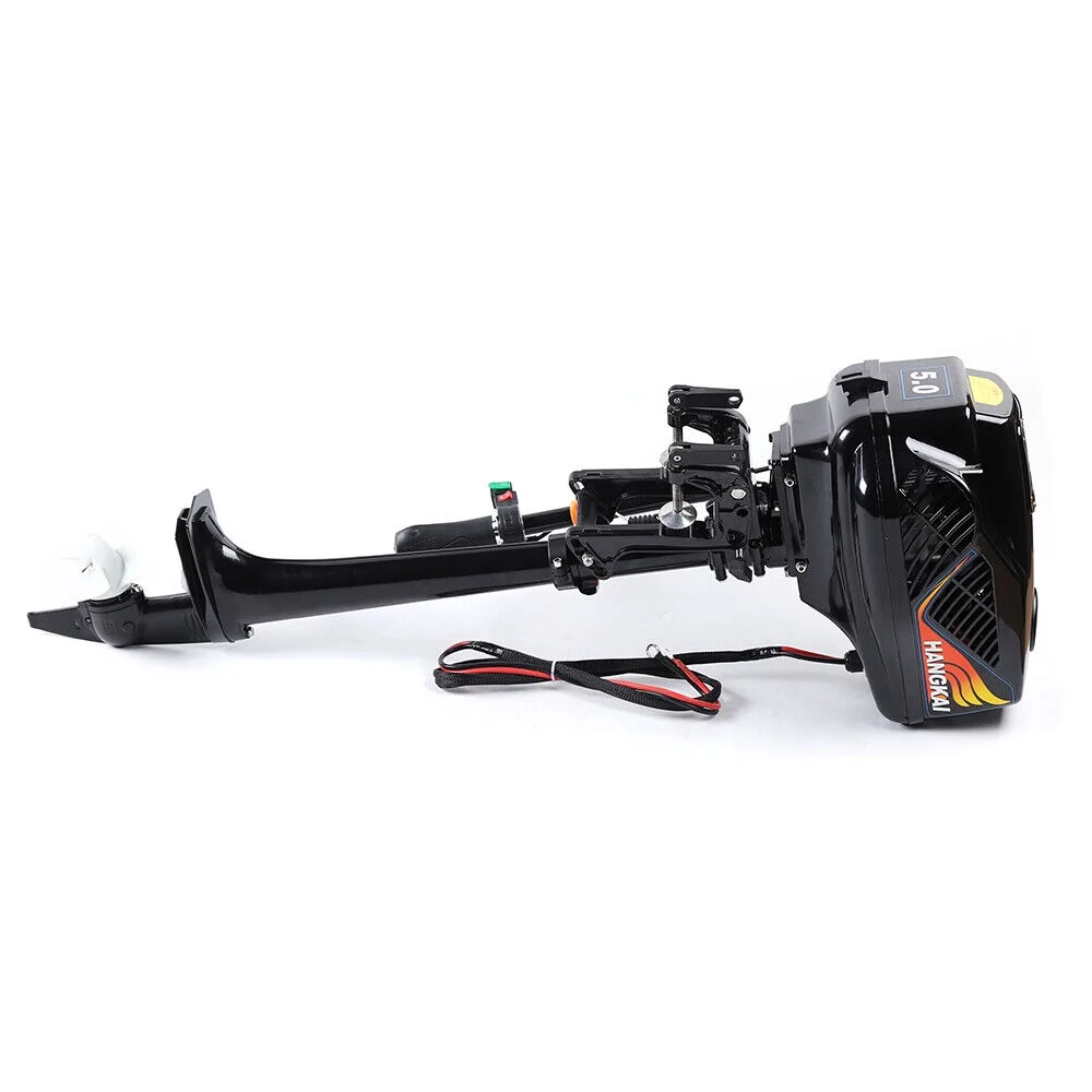 HANGKAI Electric Outboard Motor 1200W  Pure Copper Core Brushless Motor Fishing Boat Engine Long Shaft 48V Omni-directional Rotary Joystick W/ 90° Rotatable Bracket Fishing Boat Trolling