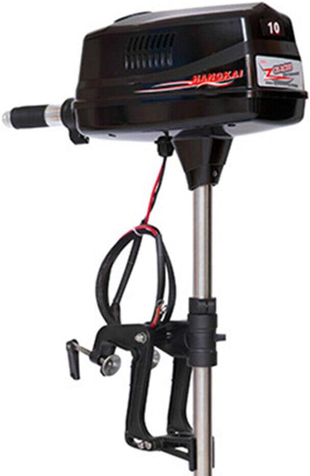 10HP Electric Outboard Motor Brushless Boat Engine Tiller Control Heavy Duty Outboard Trolling Motor 60V 2200W Fishing Boat Engine for Kayak Fishing Boat Canoe Trolling Propeller