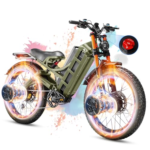 2025 Romeo Pro 3/Pro 2 Electric Bike for Adults 5000W/4000W Dual Motor E Bike 50/46MPH 60V/80Ah 52V/70AH Long Range Electric Bicycle,26 * 4.0 Fat Tire Full Suspension Electric Mountain Bike