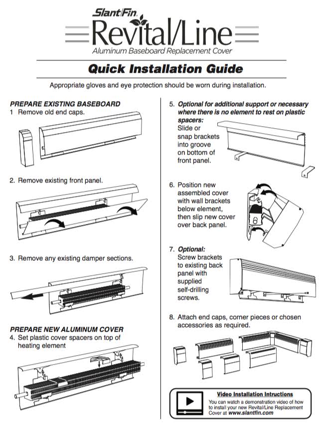Slant/Fin Revital/Line 5 ft. Hydronic Baseboard Cover in Brite White
