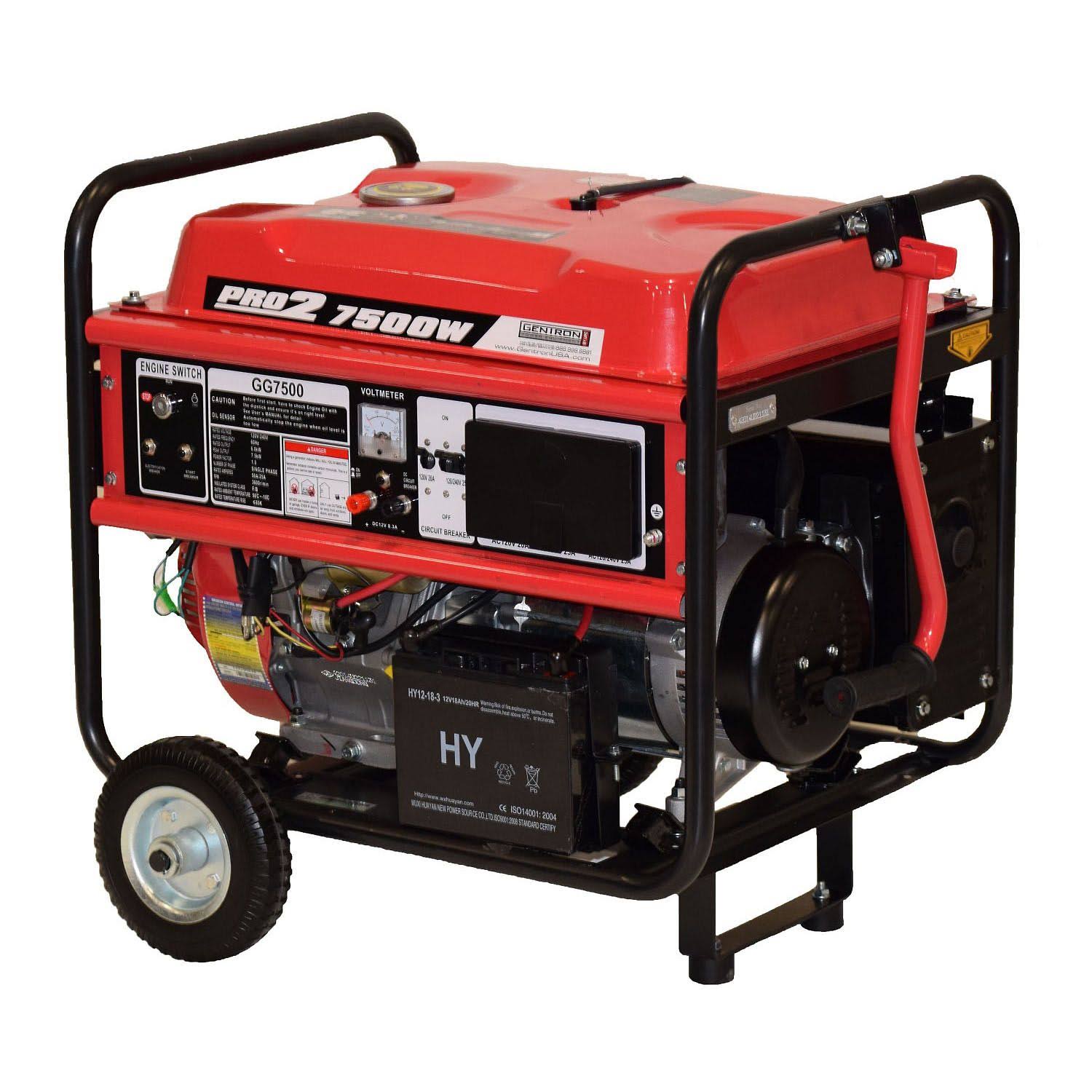 Gentron Gg7500 6000W Rated 7500W Peak Portable Gas- Powered Generator