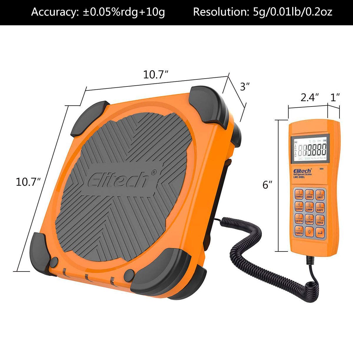Elitech LMC-300L HVAC Scale Digital Refrigerant Charging Weight Scale 220lbs/100kgs