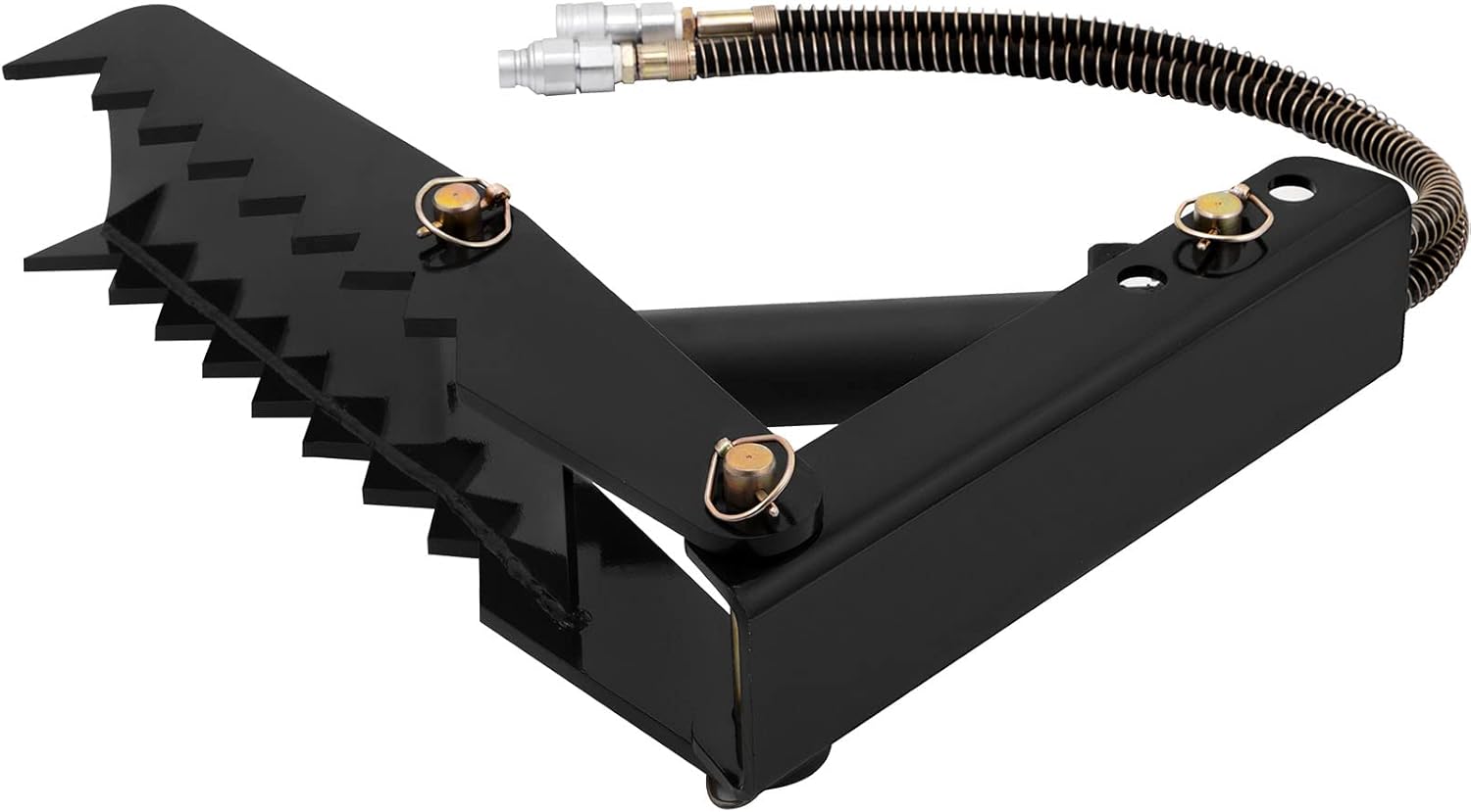 Mophorn 24 inch Hydraulic Backhoe Excavator Thumb Attachments Weld On 1/2in Teeth Thick Steel Plate Assembly 12MM Bolt-On Design with Hydraulic Cylinder