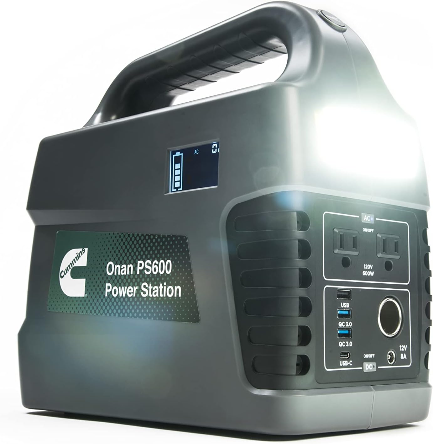 Cummins Onan PS600 Power Station Lithium-ion Battery Power Inverter Generator with 1200 Peak Watts, 600 Running Watts and Multiple Charging Options for a Mobile Lifestyle