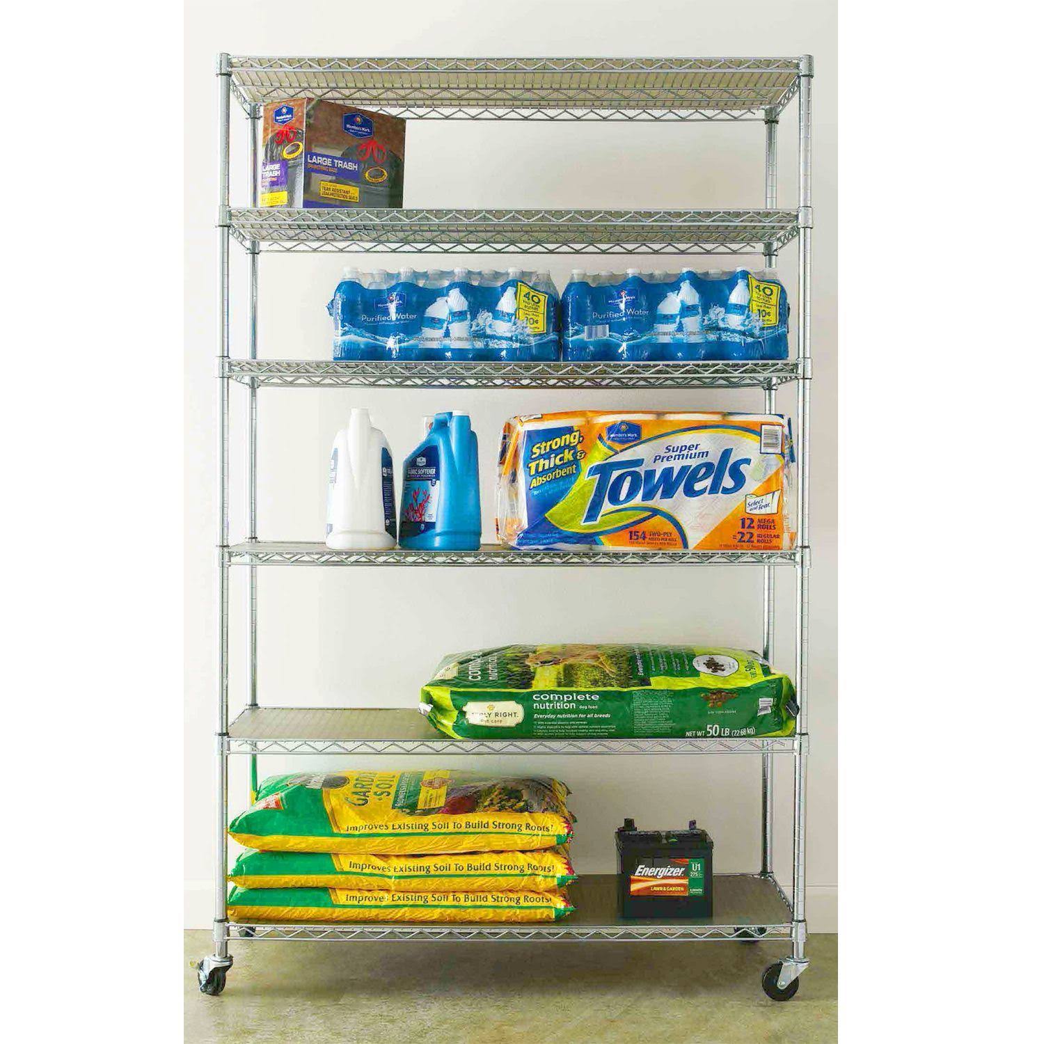Members Mark 6-Level Commercial Storage Shelving, Grey