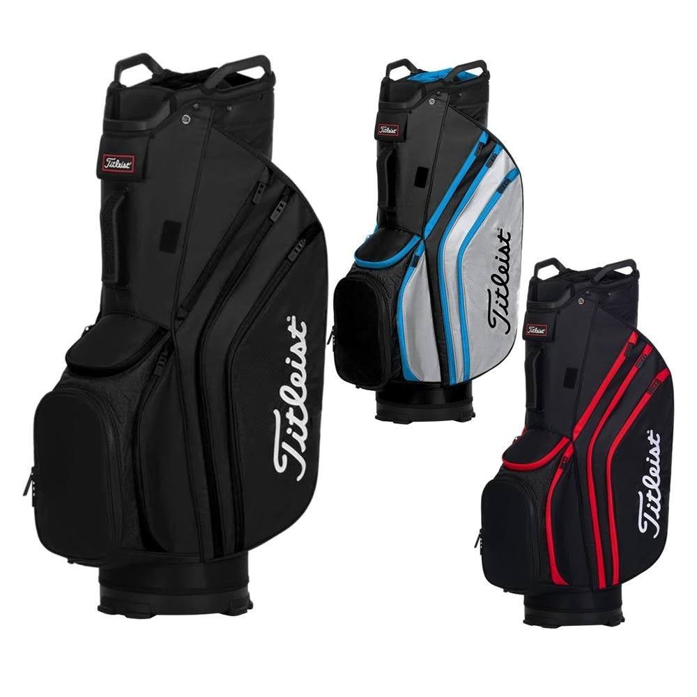 Titleist Cart 14 Lightweight Golf Bag - Black/Black/Red