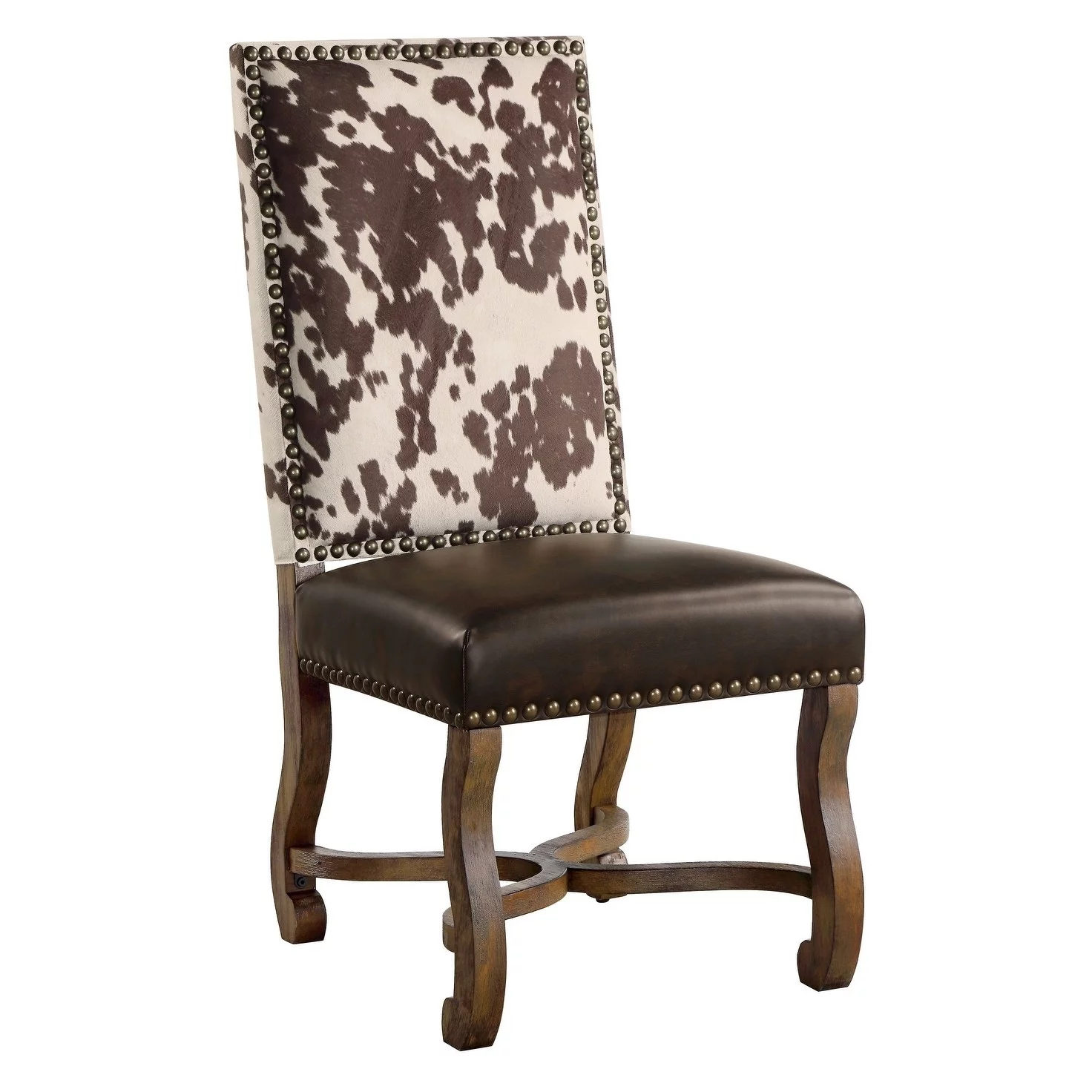 Mesquite Ranch Leather and Faux Cowhide Side Chair