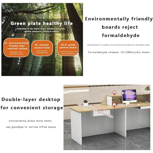 Front Desk - Simple and Modern Reception Counter with Stable Construction and Minimalist Design, Perfect for Use in Reception Areas and Front Desks(E,120 cm x 60 cm x 100 cm)
