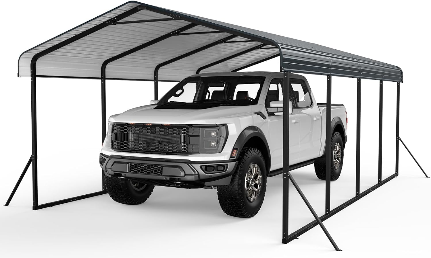 12x20 FT Metal Carport Heavy Duty for Snow, Car Ports 12x20 with Reinforced Slanted Support Legs, Thicker Frame Garage Shelter Shed for Pickup, Boats, Cars, Truck and Tractors
