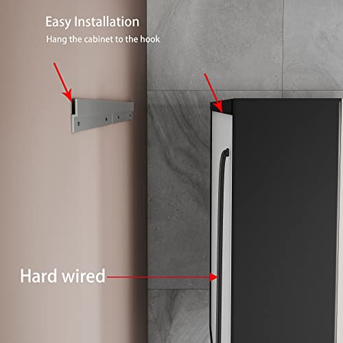 Medicine Cabinets for Bathroom with Mirror, 48”W x 30”H Wall Mounted LED Medicine Cabinet Mirror with Defogger, Dimmer, Outlets & USB, Double Doors