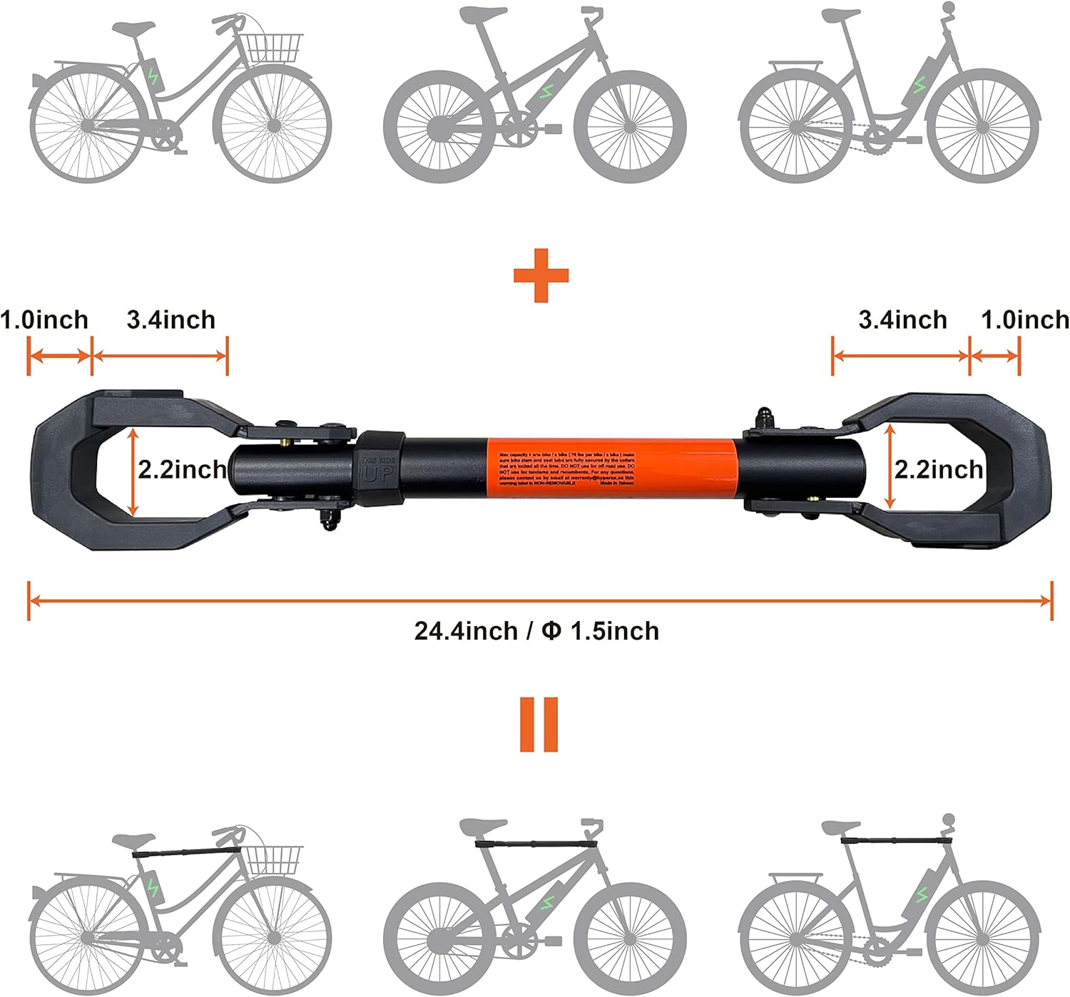 HYPERAX Special Combo - Volt RV with 2 X E-Bike Adapter- Platform Bike Rack for RV, Camper, Motorhome - for 2" Hitch Fits Up to 2 X 70 lbs Bike with Up to 5" Fat Tires