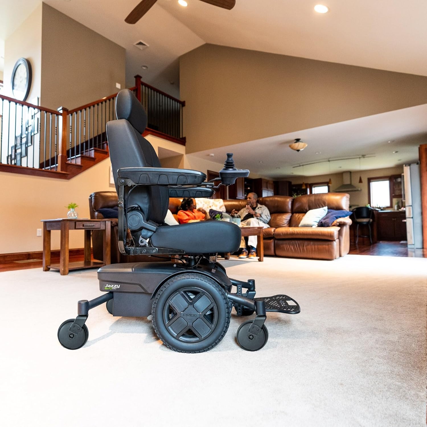 Pride Jazzy EVO 613 Power Chair - Electric Wheelchair Scooter for Adults, U-1 Battery, 300 Lbs Weight Capacity, White, 16"x16-18" Seat Size