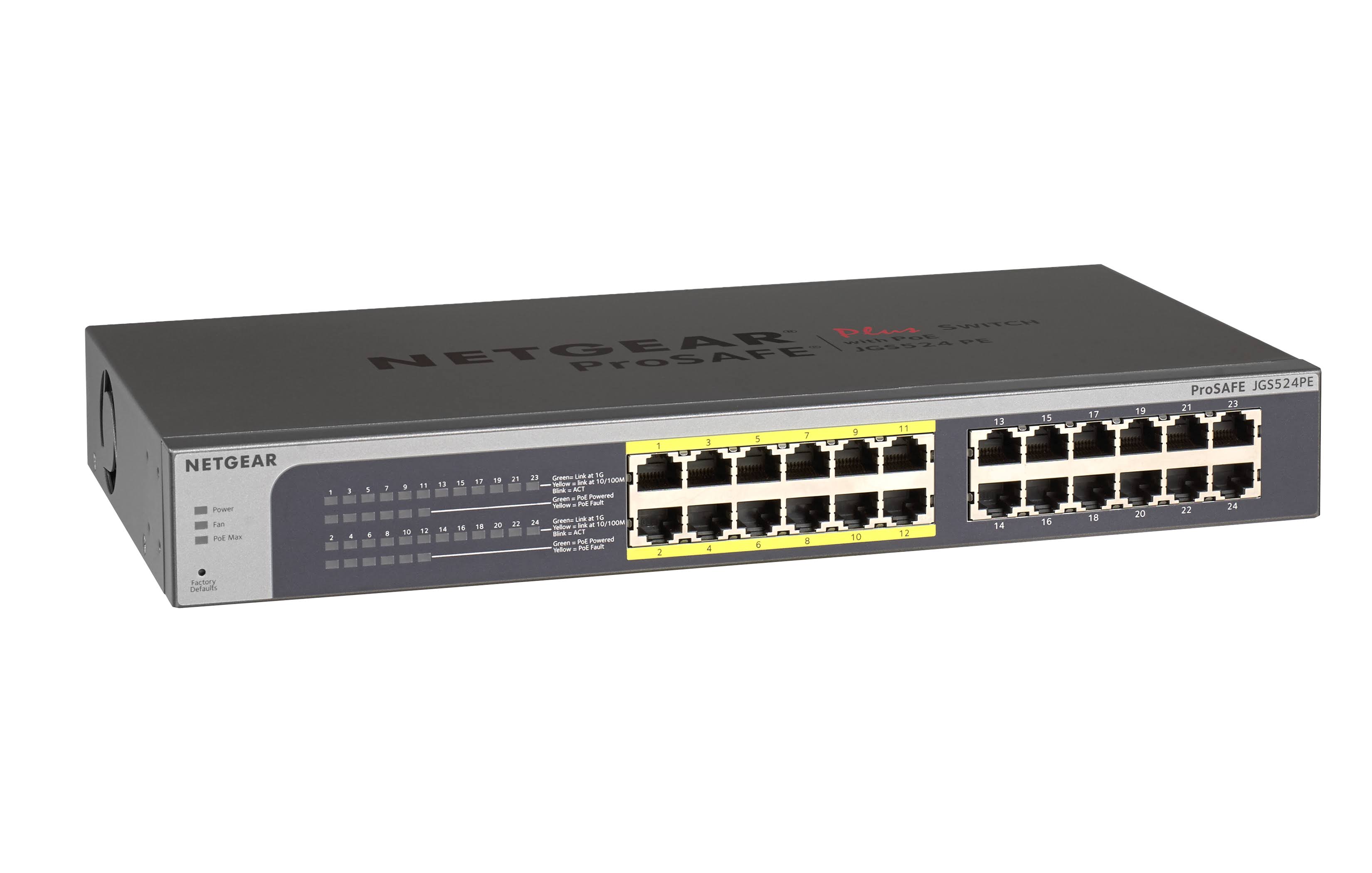 Netgear 24-Port Gigabit PoE Plus Network Switch Ethernet JGS524PE