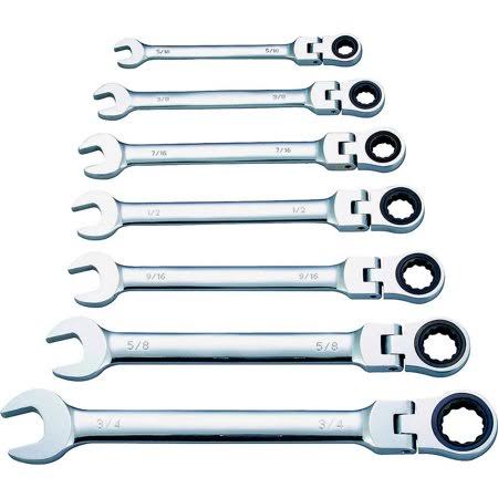 Vulcan Fpg7i Ratcheting Wrench Set 7 Piece SAE Flex Head