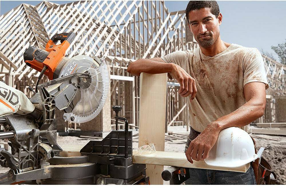 Ridgid 15 Amp Corded 12 in. Dual Bevel Sliding Miter Saw with 70 Miter Capacity