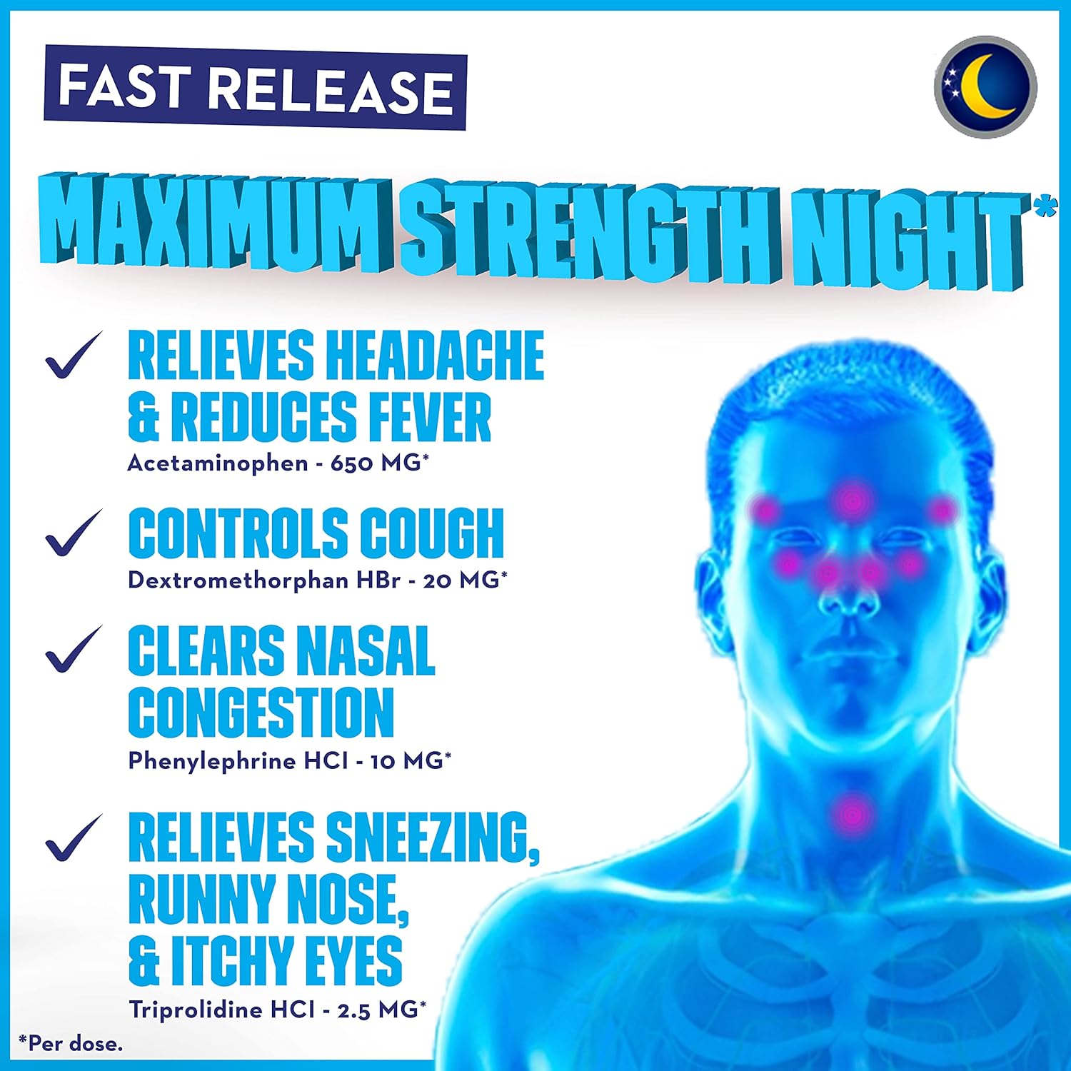 Maximum Strength Mucinex Sinus-Max Pressure, Pain & Cough & Nightshift Sinus Caplets, Fast Release, Powerful Multi-Symptom Relief, 20 caplets (12 Day time + 8 Night time) Pack of 2