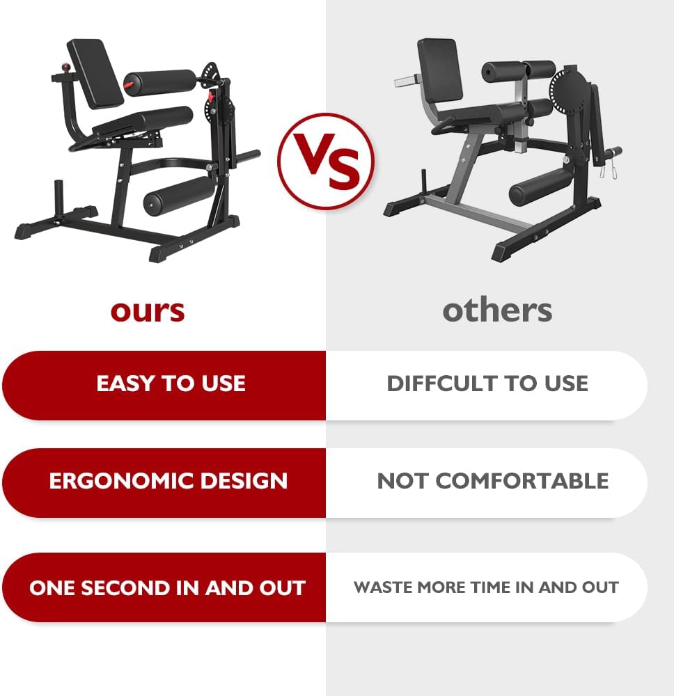 Seated Leg Extension and Curl Machine, Adjustable Plate Loaded Leg Rotary Extension Machine, Lower Body Special Leg Exercise Bench for Thigh, 600LBS Home Gym Leg Workout Machine