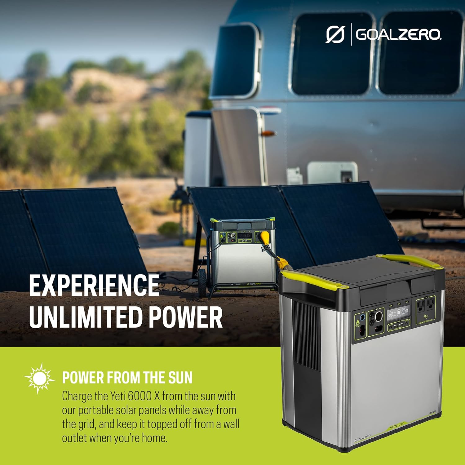 Goal Zero Yeti 6000X Portable Power Station, 6,071-Watt-Hours Portable Lithium-Battery Generator with 2,000-Watt AC Inverter, Solar Generator for Indoor and Outdoor Use