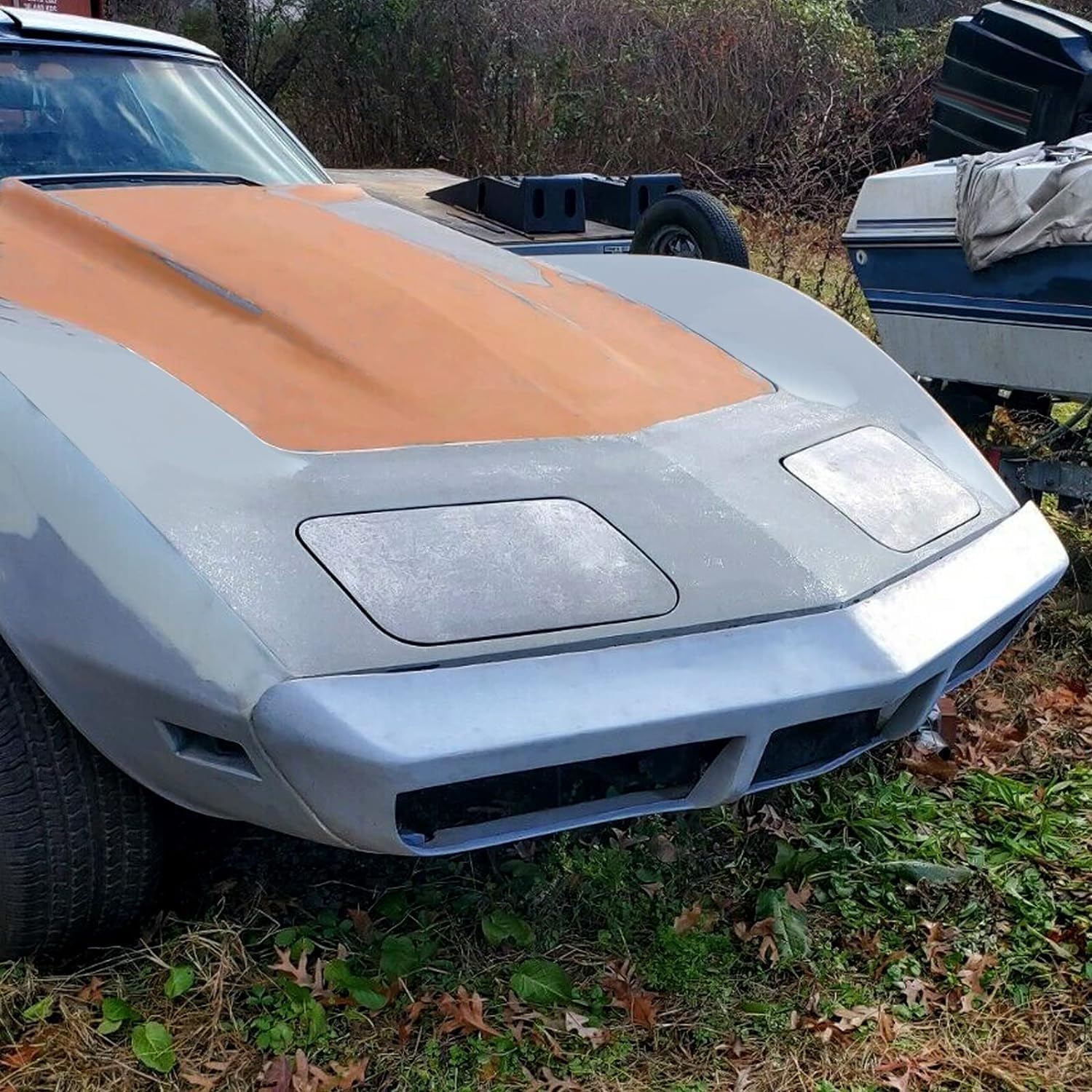 KUAFU Front Bumper Fiberglass Compatible with 1973-1974 Chevrolet Corvette Replacement for 6263597