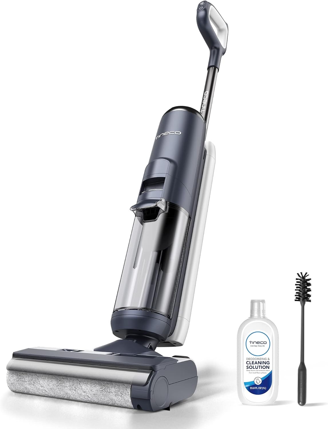 Tineco Floor ONE S5 Smart Cordless Wet Dry Vacuum Cleaner and Mop for Hard Floors, Digital Display, Long Run Time, Great for Sticky Messes and Pet Hair, Space-Saving Design, Blue