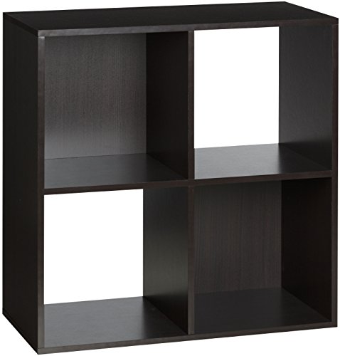 OneSpace 4-Cube Shelf Organizer, Cube Bookcase for Home or Office, Black