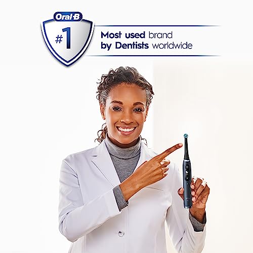 Oral-B iO Series 9 Rechargeable Electric Toothbrush with Visible Pressure Sensor to Protect Gums, 2 Min Timer, 7 Cleaning Settings, 4 Replacement Toothbrush Heads, and Charging Travel Case, Rose