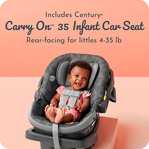 Century Stroll On 3-Wheel 2-in-1 Lightweight Travel System | Infant Car Seat and Stroller Combo