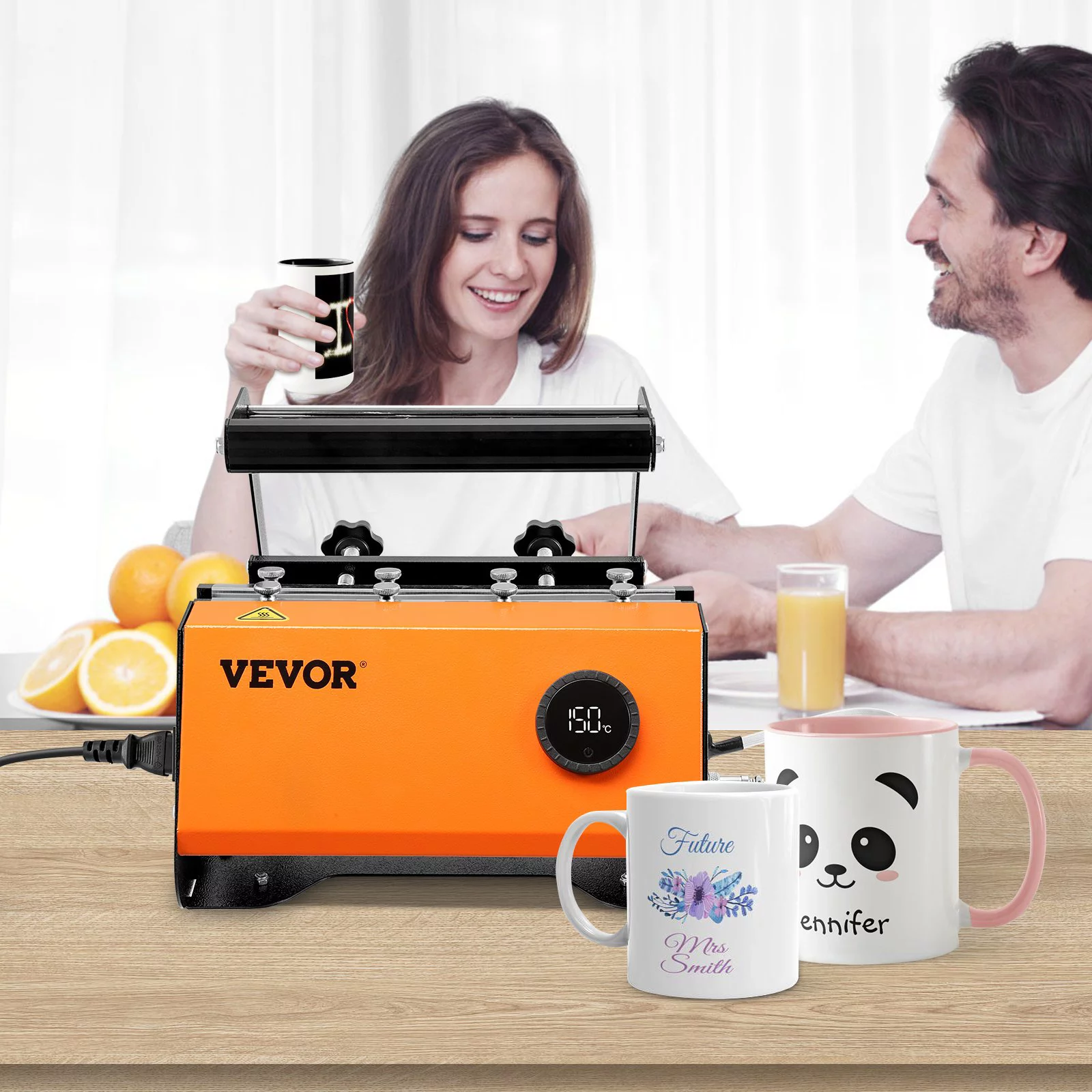 VEVOR Tumbler Heat Press, 30oz Mug Heat Press Machine Sublimation Transfer 11-15oz 16-25oz 30oz Straight Skinny Tumblers, Cup Heat Press with Heat-Resist Gloves & Tape, DIY Ceramic Mugs Cups Glasses