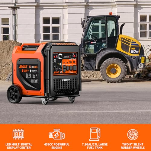 AIVOLT 8000W Dual Fuel Super Quiet Inverter Generator with Electric Start - Gas Propane Powered Portable Generator Upgraded Version for Home Backup, RV, Camping & Travel - 50 State Approved