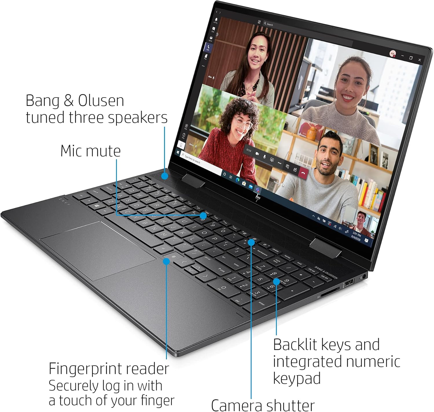 HP Envy x360 15.6 Touchscreen 2-in-1 FHD IPS Laptop, AMD Ryzen 7 5700U, Webcam, Backlit KB, Fingerprint, HDMI, AMD Radeon Graphics, Windows 10, 12GB RAM, 512GB PCIe SSD, with 32GB SD Card