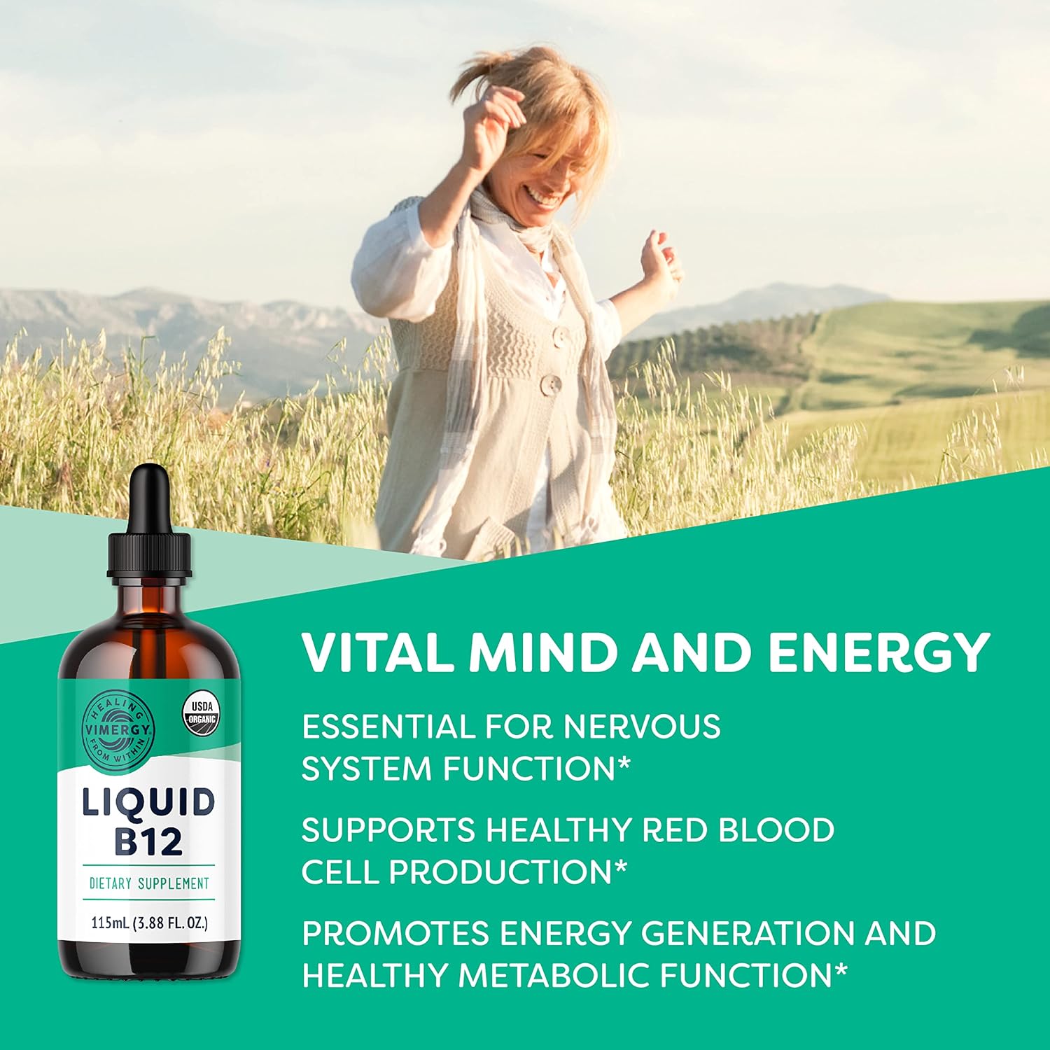 Vimergy USDA Organic B12 (115 mL) and (30 mL) Bundle