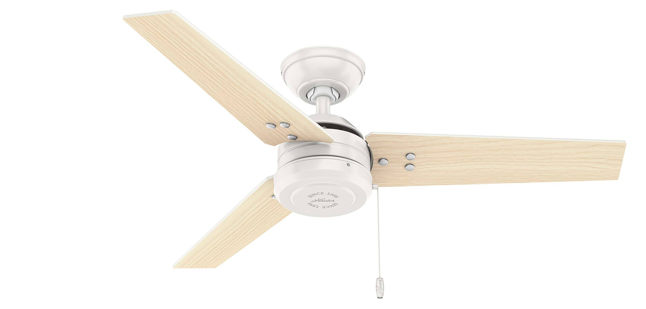 Hunter 50262 Cassius 44x22 Outdoor Ceiling Fan, Fresh White