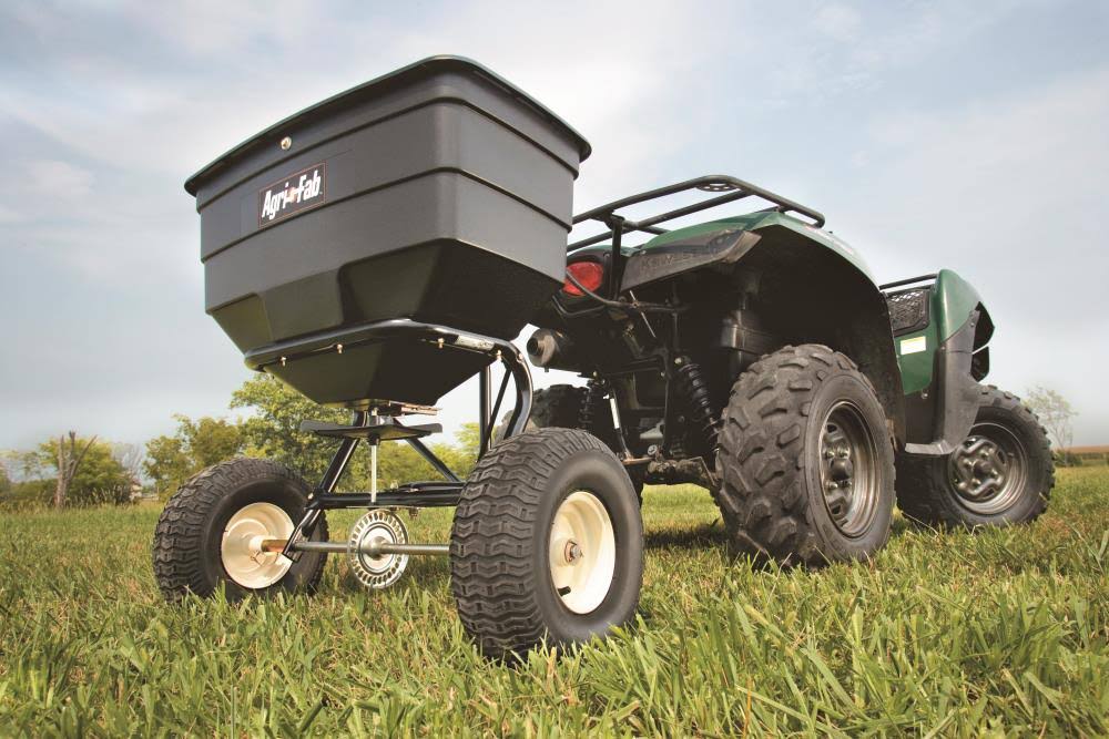 Agri-fab, Inc .175 lb. Broadcast Tow Behind Spreader Model #45-03297, Black