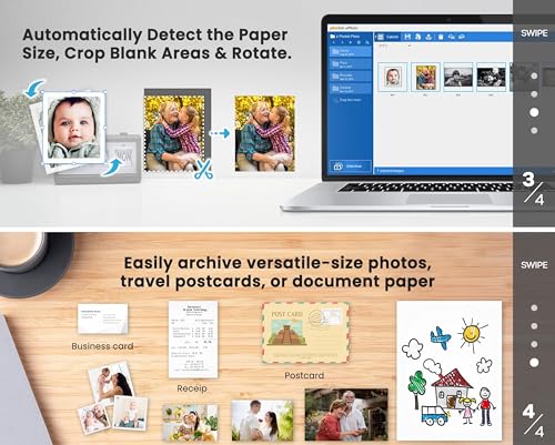 Plustek Photo Scanner ePhoto Z300, Scans 4x6 inch Photos in 2 Seconds, Auto crop and deskew with CCD Sensor, Supports Mac and PC