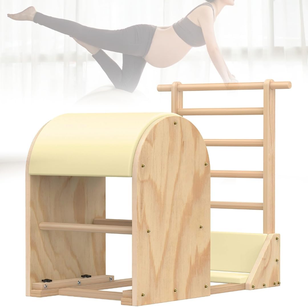 Pilates Reformer, Pilates Ladder Barrel,Pilates Spine Corrector is Designed for People who Work in Offices,Relaxes, Stretches, and Stretches to Make The Spine Soft and Supple- Solid Wood