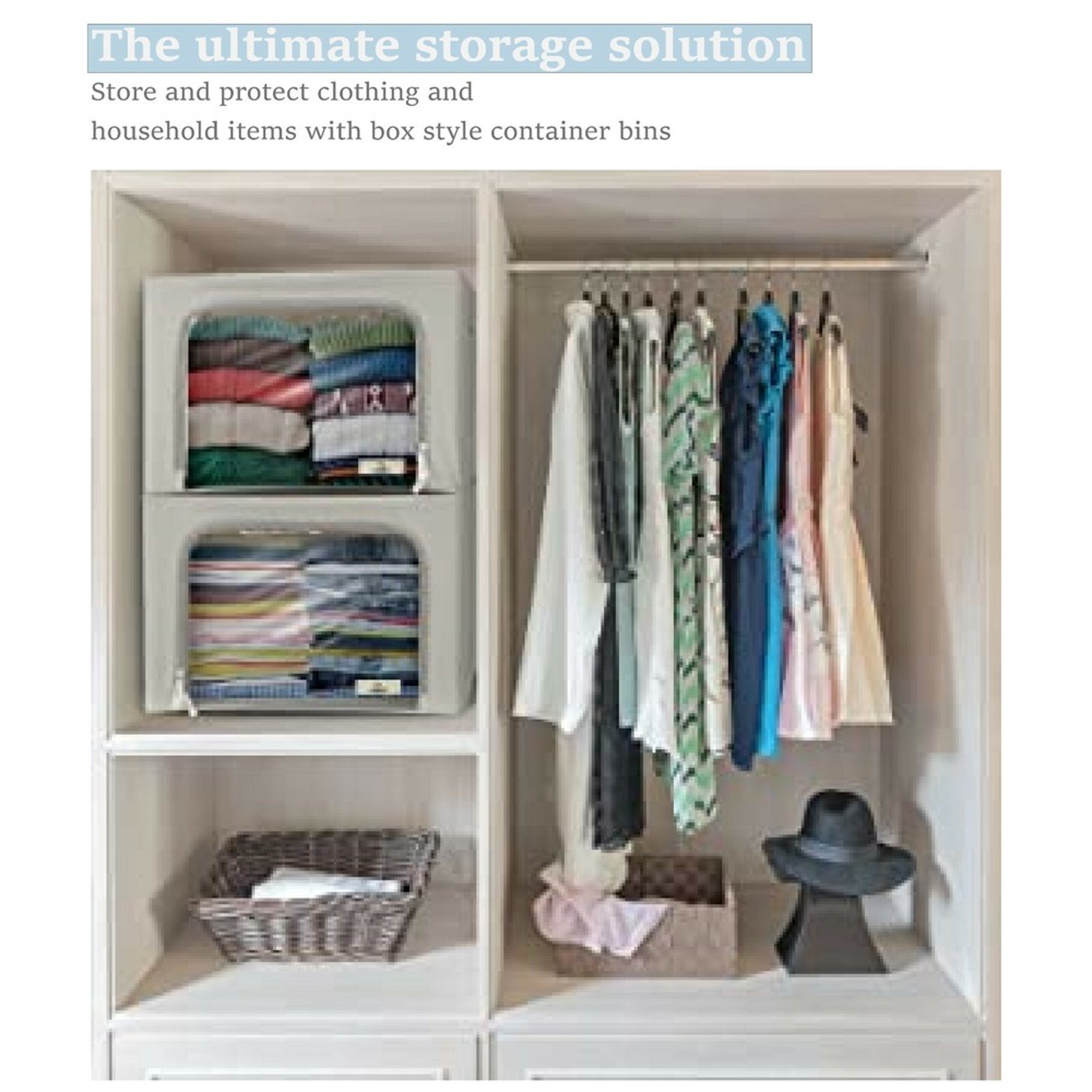 Stackable Clothes &amp; Blanket Storage Bags - Underbed &amp; Closet Organizer (2-Pack) for Bedroom, Living Room, Office