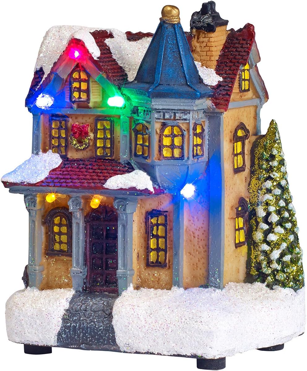 Battery Operated LED Light Up Christmas Village Scene Pack of 2