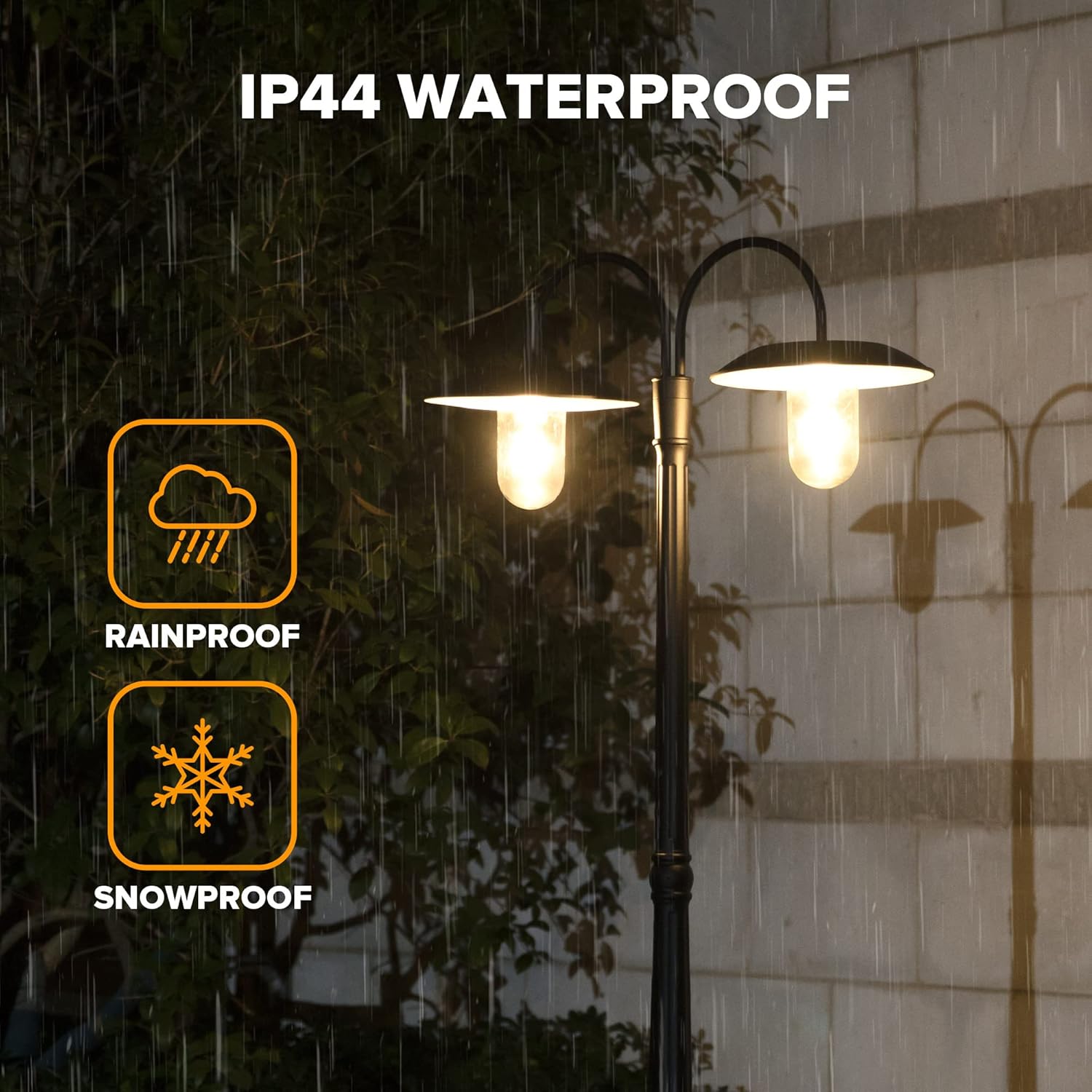 LUTEC Solar Lamp Post Light Outdoor, Dusk to Dawn Solar Post Light, Waterproof Vintage Street Light for Backyard, Garden, Patio, Pathway (Bulbs Included)