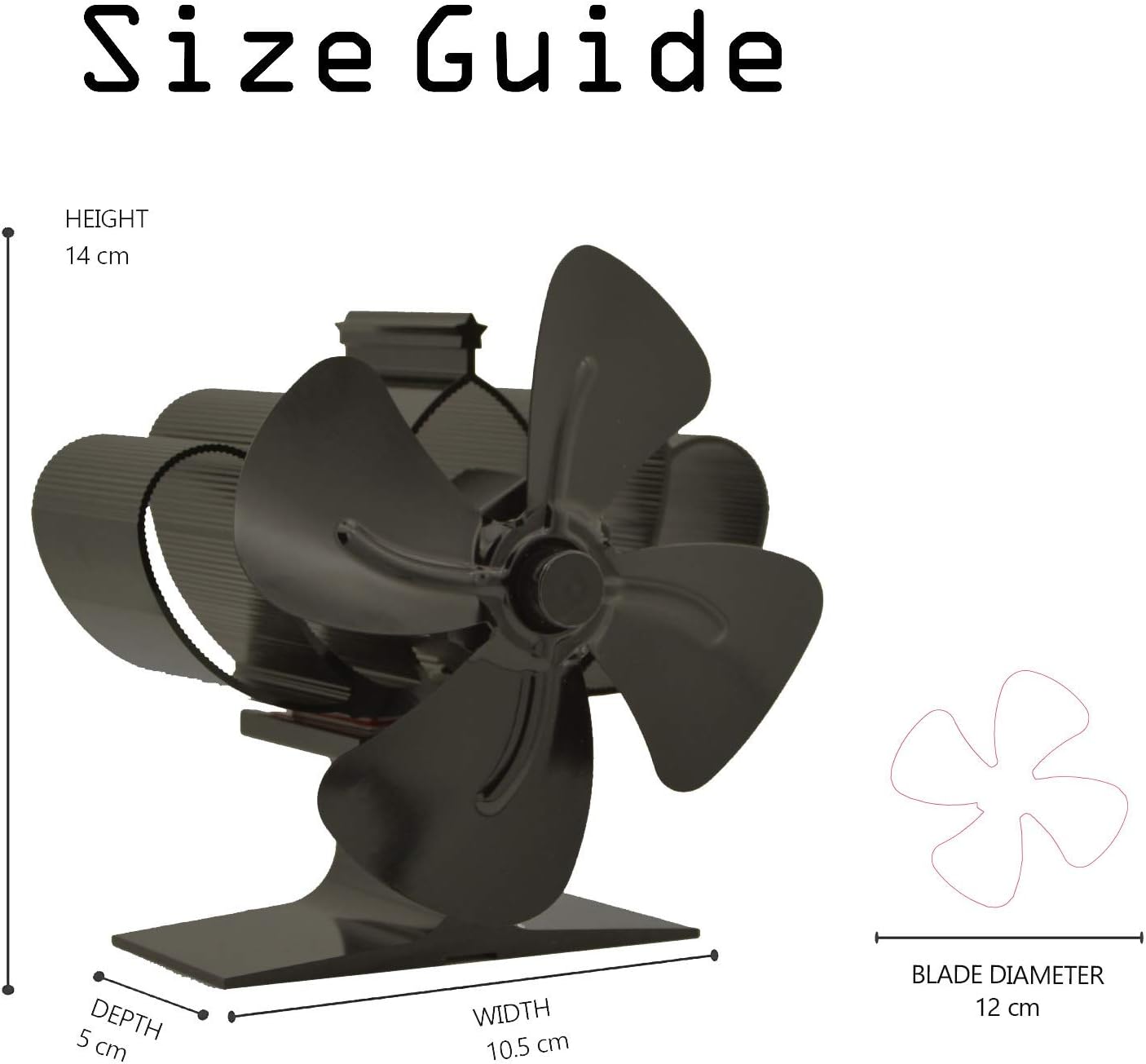 Heat Powered 4 Blades Stove Fan,Silent Flue Pipe Fireplace Fan, Eco-Friendly on Chimney for Wood Log Burner Fireplace Pack of 2