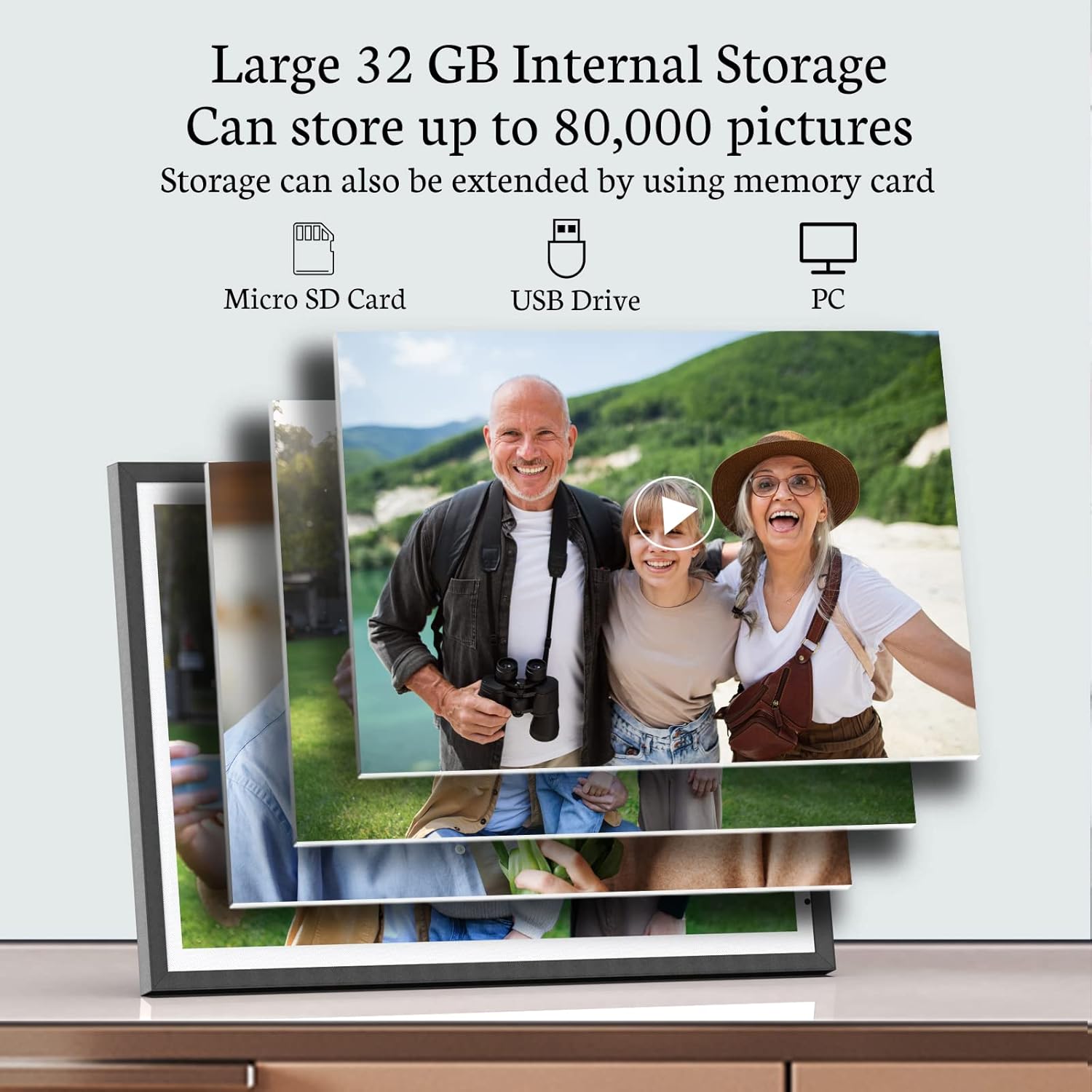 BSIMB Digital Picture Frame IPS Display, Wall-Mountable Electric Photo Frame with Remote Control, Place in Landscape&Portrait, Gift for Mother's Day