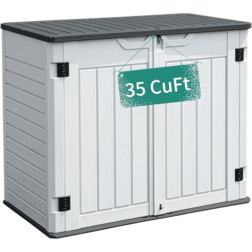 YITAHOME 8x6.2FT Outdoor Storage Shed w/o Floor, All-Weather Plastic Shed with Lockable Doors, Window & Vents, Plastic Tool Shed for Backyard, Patio, Poolside, Lawn, Gray