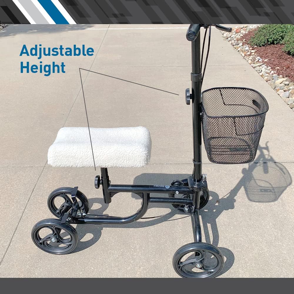 BodyMed Knee Walker – Injured Ankle & Foot Recovery Scooter – Lightweight Foldable Knee Walker for Adults – Wheeled Mobility Caddy for Orthopedic Injuries