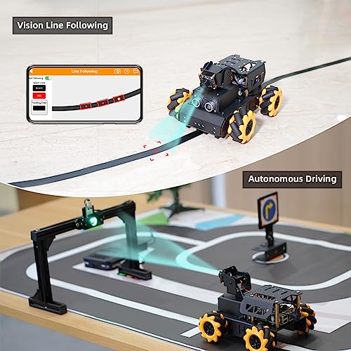 HIWONDER Raspberry Pi 4B 8GB AI Vision Robot Kit Raspberry Pi Robot Mecanum Wheels Robot Car