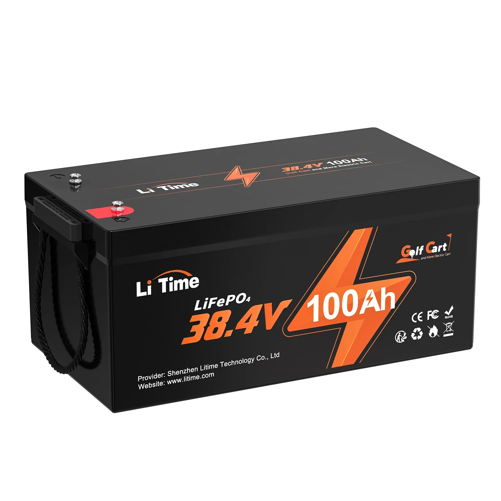 LiTime 36V 100Ah Golf Cart LiFePO4 Lithium GC2 Battery, Built-in 200A BMS, Max. 15000 Deep Cycle, Max. Power 7.68kW and Support 2C Discharge, Perfect for Golf Cart, RV, Trolling Motor, Lawn Mower - Curated Treasures Market