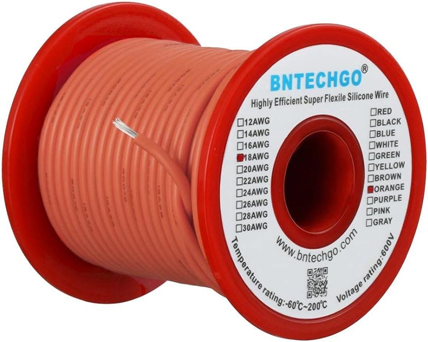 BNTECHGO 18 Gauge Silicone Wire Kit 7 Color Each 50 ft Flexible 18 AWG Stranded Tinned Copper Wire Pack of 2