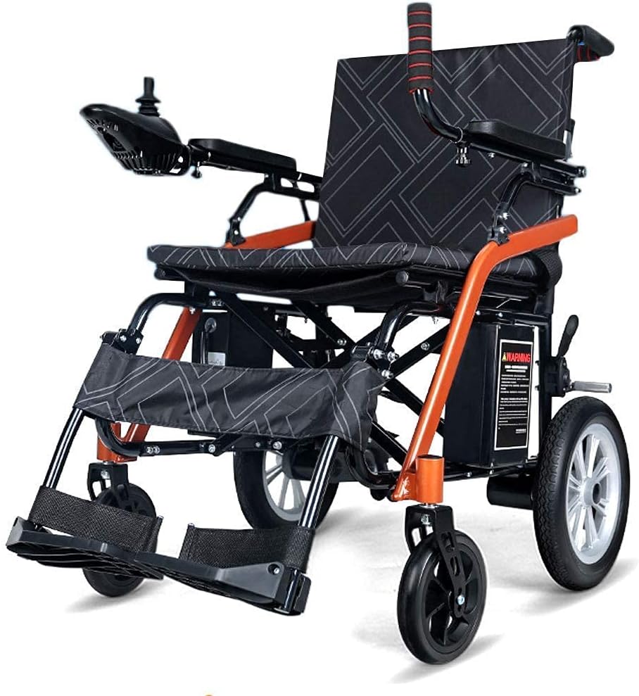 Fashion Portable Wheelchair Aluminum Travel Electric Powerchair Ultra Portable Folding Power Wheelchair 7X12" Tire 20Ah Lithium Battery Can Travel 40Km For Disabled People Elderly Beautiful Home"