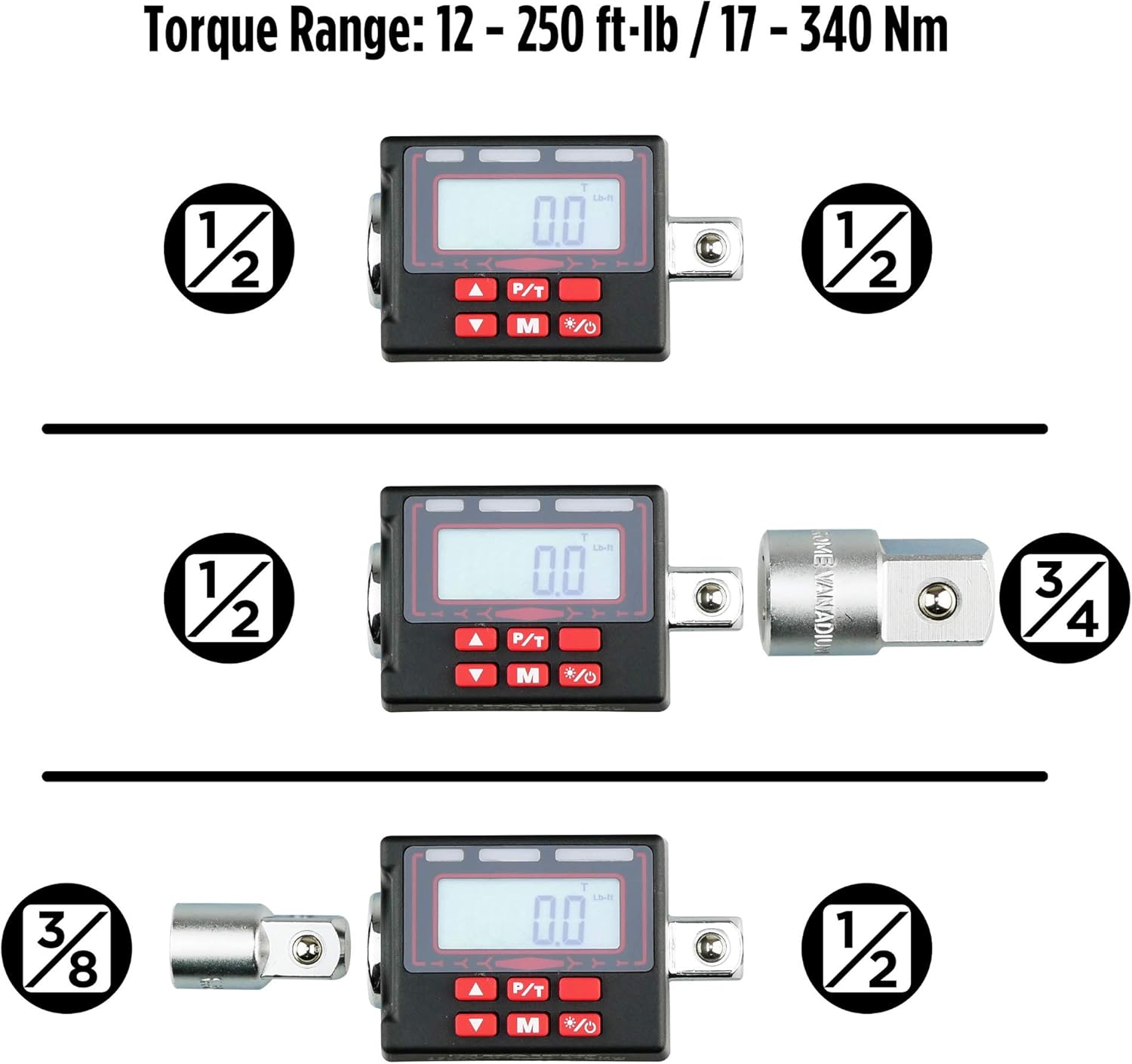 KAIFNT K551 Digital Torque Screwdriver/Wrench Set, 5 to 85 in·lbs, Buzzer/LED Flash Notification, Dual Direction