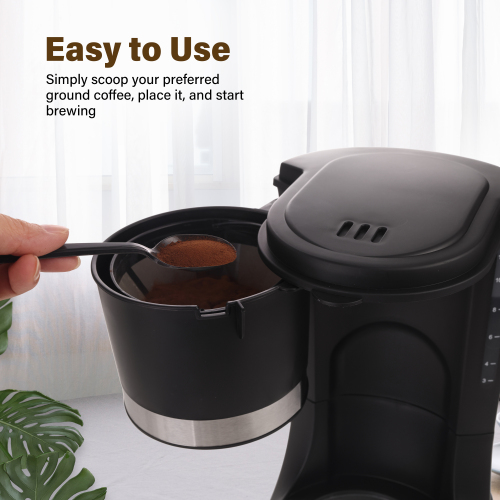 Drip Coffee Maker 10 Cup, Anti-Drip Coffee Machine, Auto Shut Off, Water Level Window, Warm Plate Coffee Pots, with Washable Permanent Filter